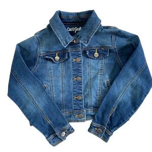 Girls Cat & Jack‎ Blue Denim Cropped Jacket Sz M (7/8)